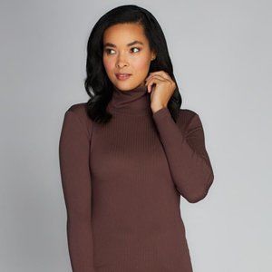C'est Moi brown ribbed turtleneck